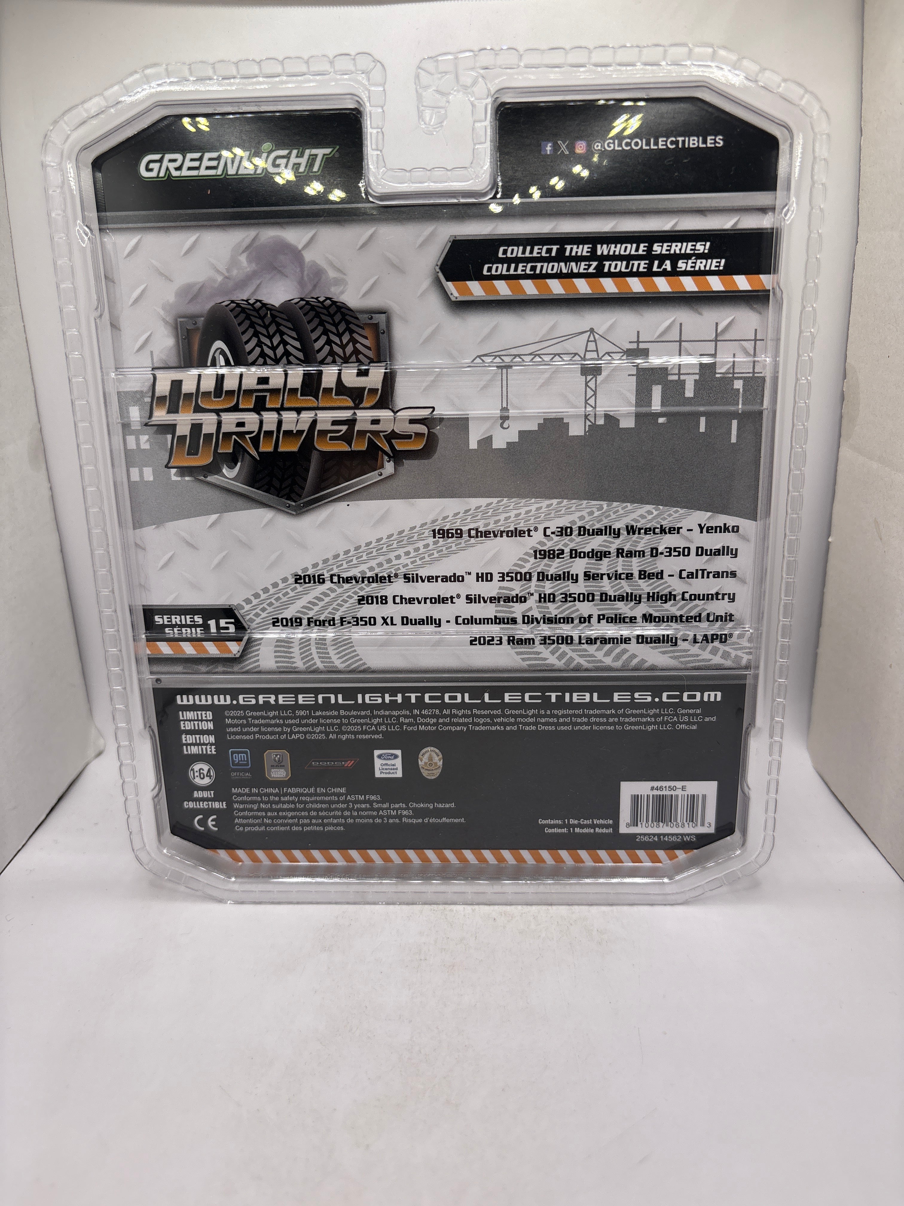 Greenlight 2019 Ford F-350 XL Dually-Columbus Division Of Police Mounted Unit Diecast