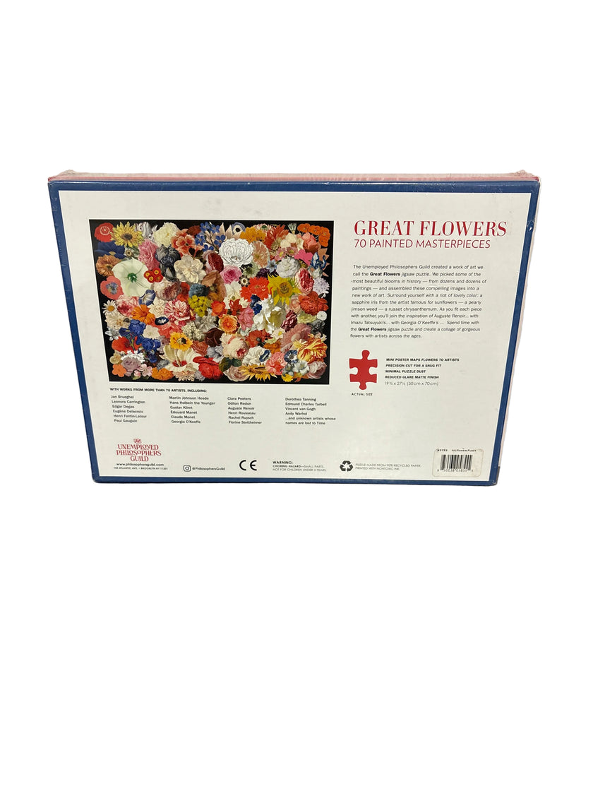 The Unemployed Philosophers Guild Great Flowers Puzzle Sealed