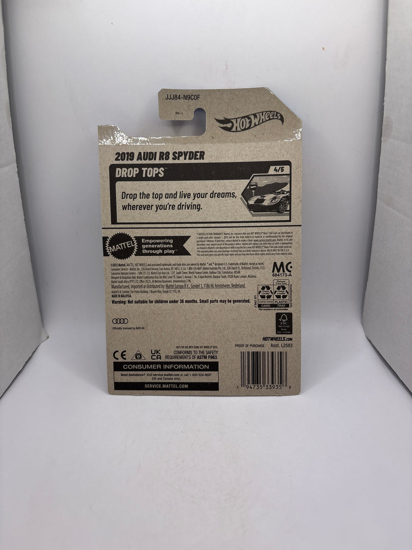 Hot Wheels 2019 Audi R8 Spyder Diecast black