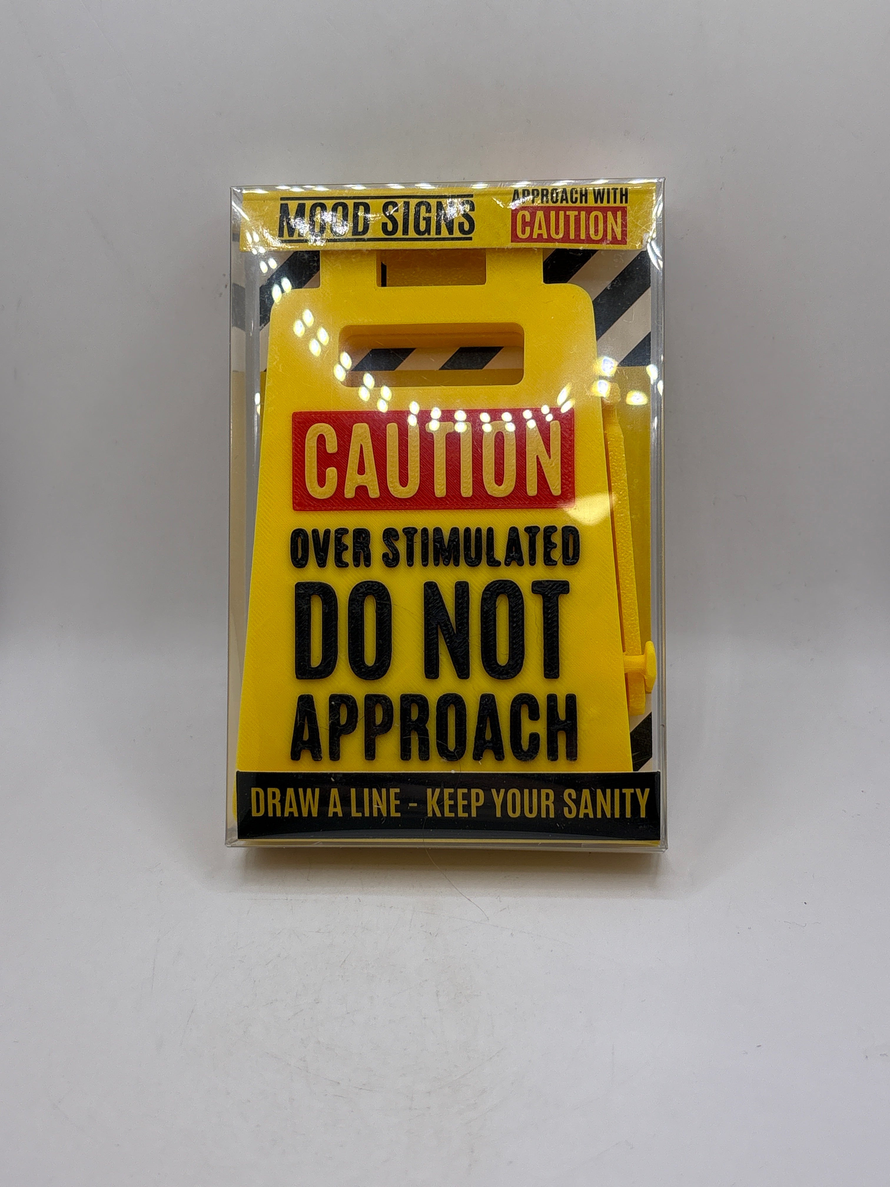 Caution Over Stimulated Do Not Approach Sign yellow