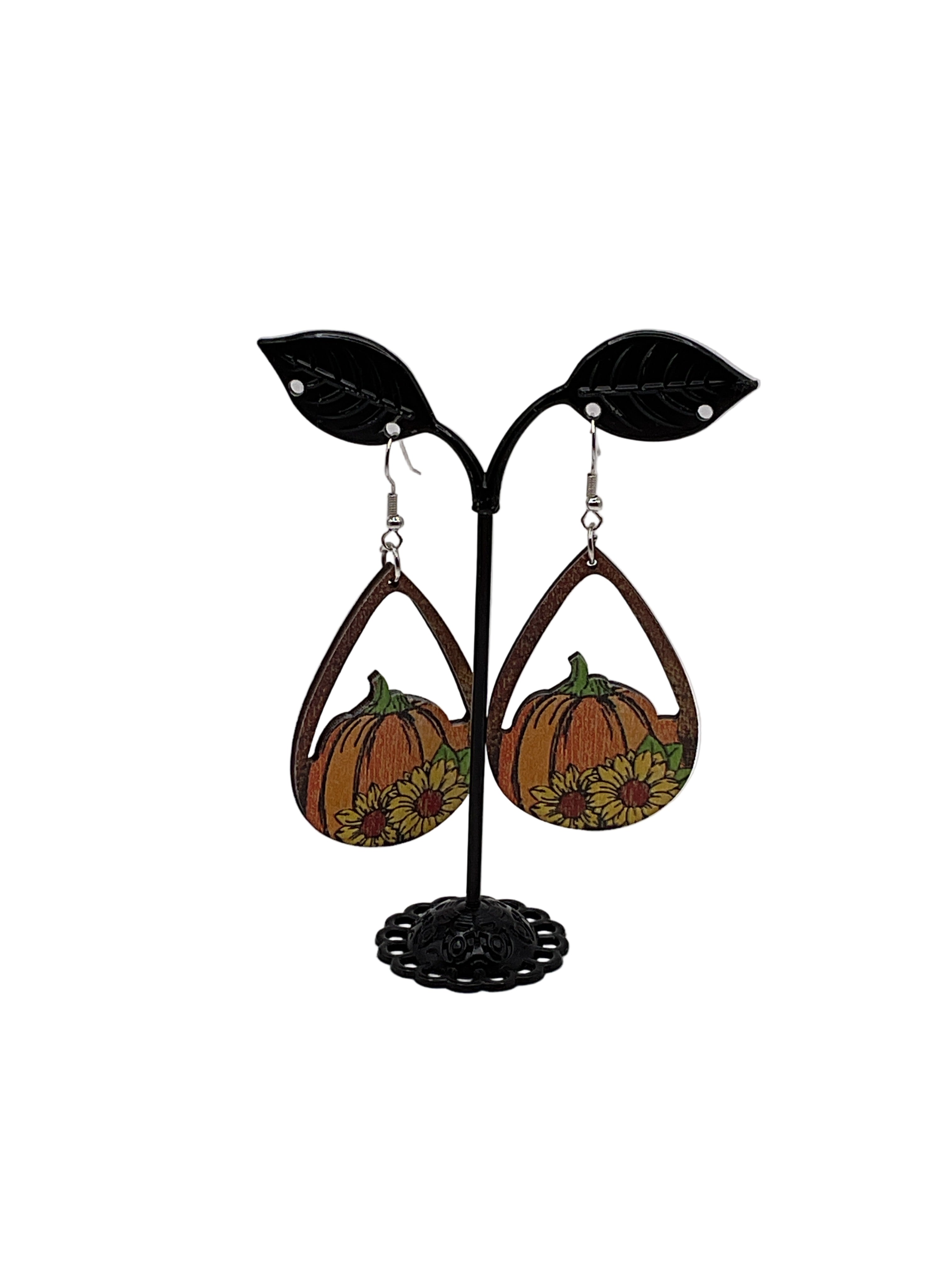 Fall pumpkin earrings
