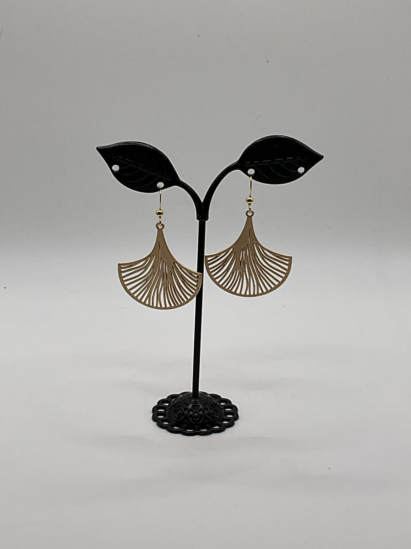 Gold Fan Earrings
