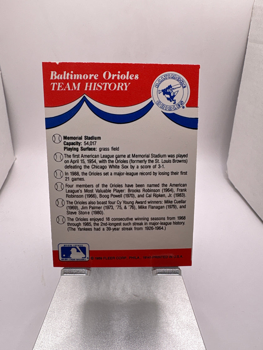 Tarjeta deportiva con pegatina de béisbol Fleer