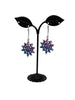 Blue and Purple Snowflake Earrings