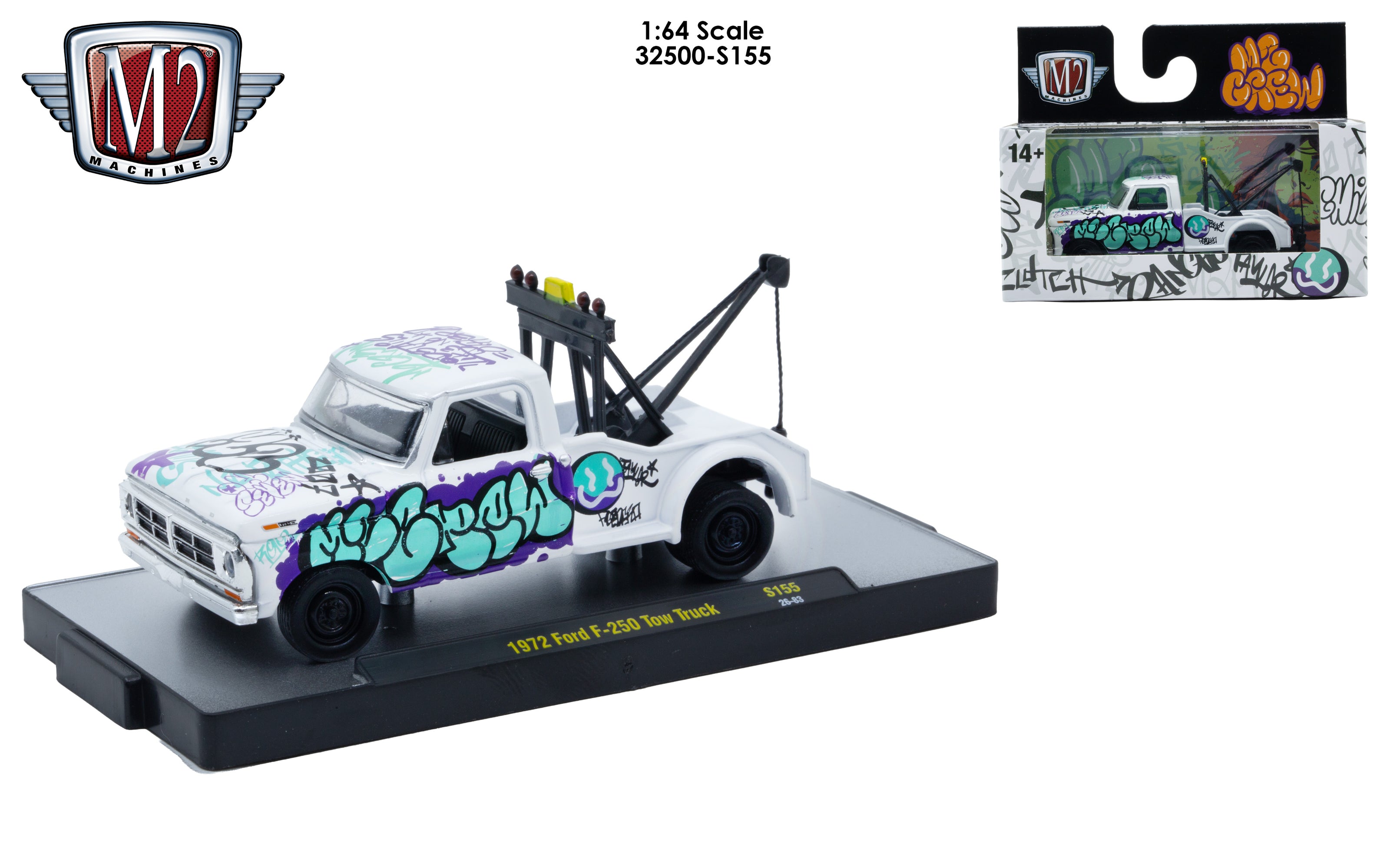 Pre-Order M2 Machines 1972 Ford F-250 Tow Truck Diecast White