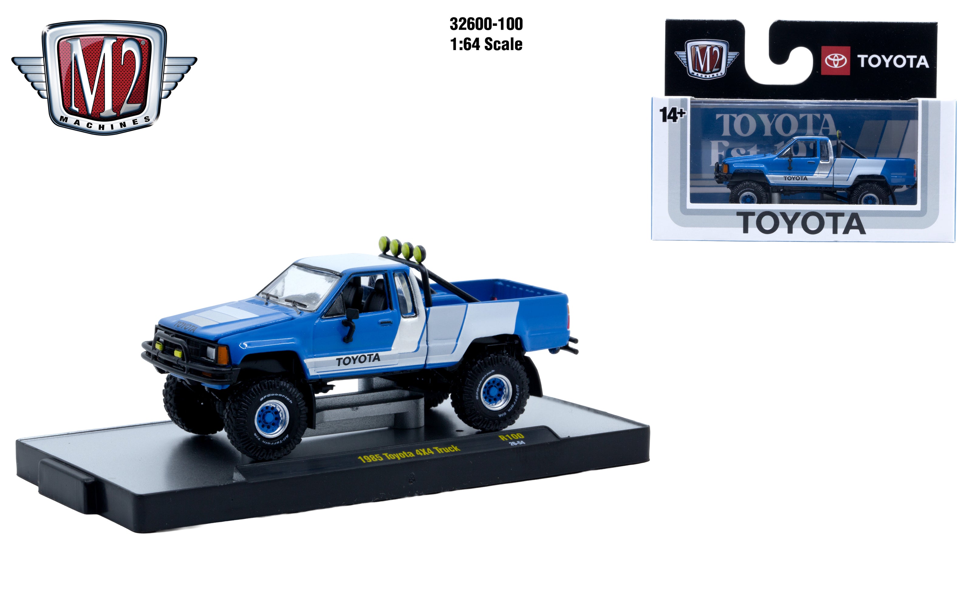 Pre-Order M2 1985 Toyota 4X4 Truck Diecast Blue