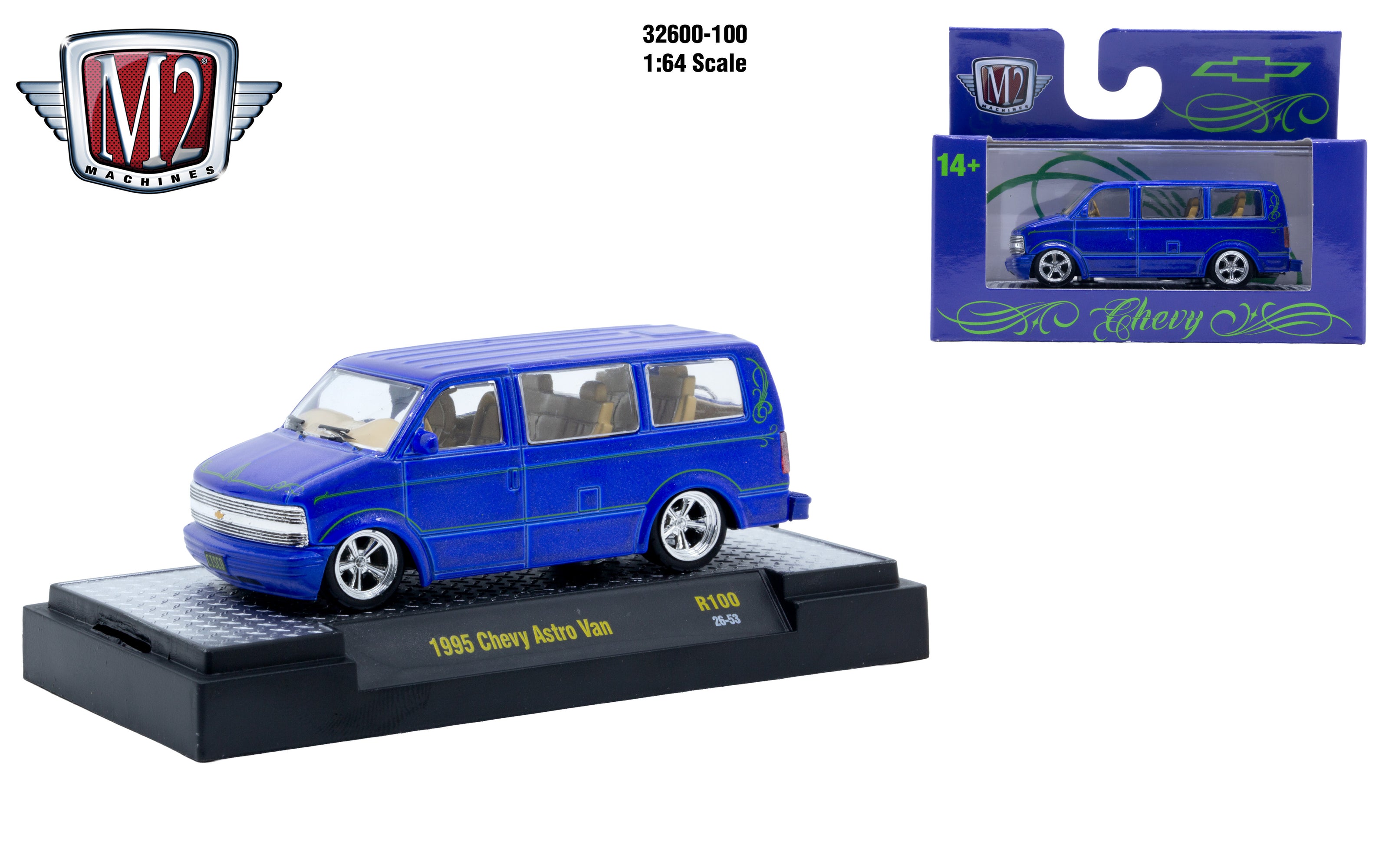 Pre-Order M2 1995 Chevrolet Astro Van Diecast Blue