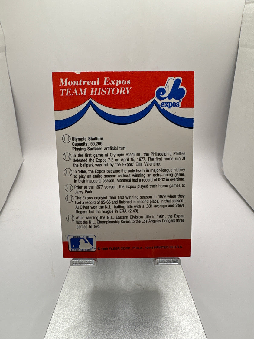 Tarjeta deportiva con pegatina de béisbol Fleer