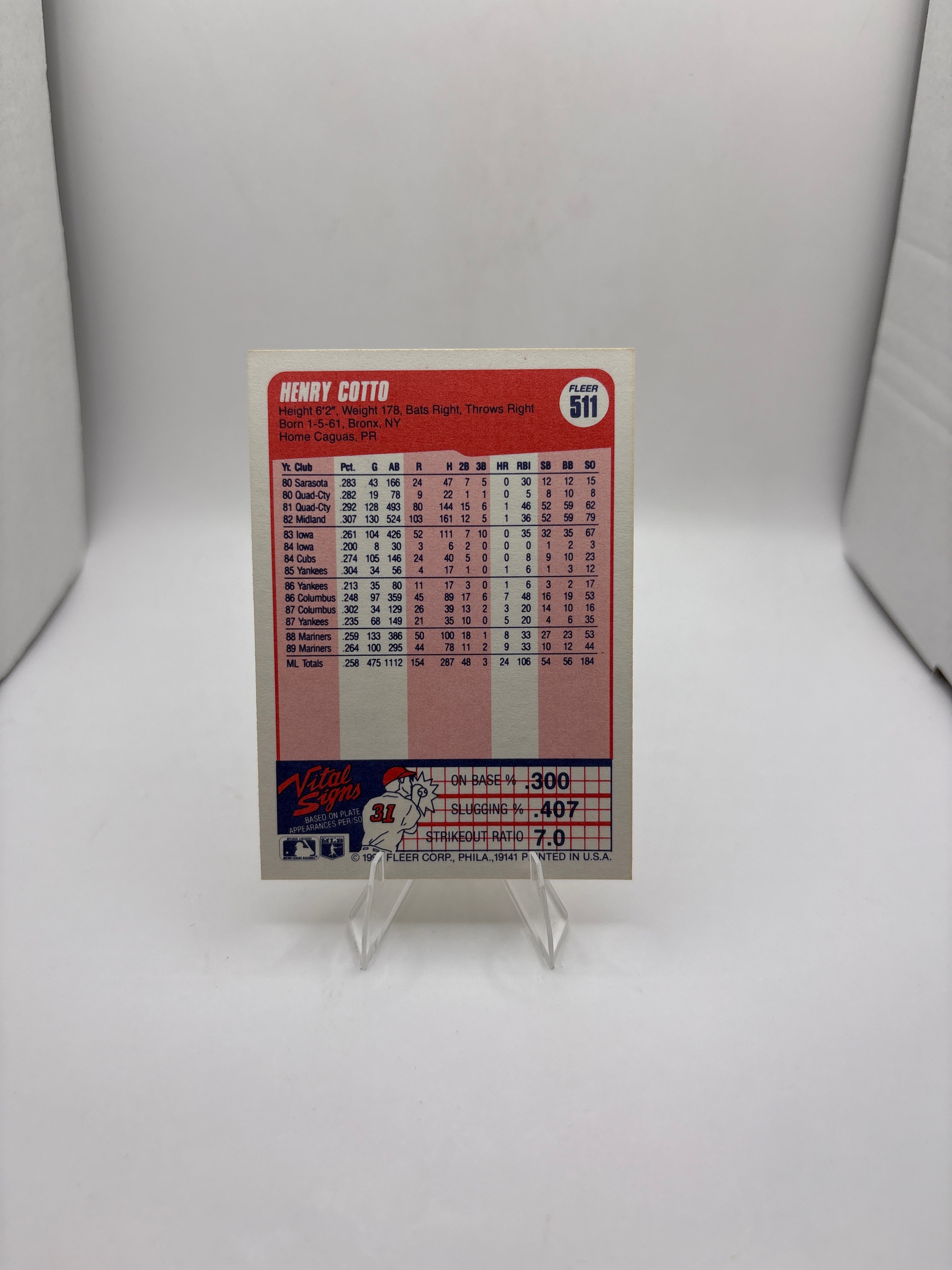 Fleer Henry Cotto