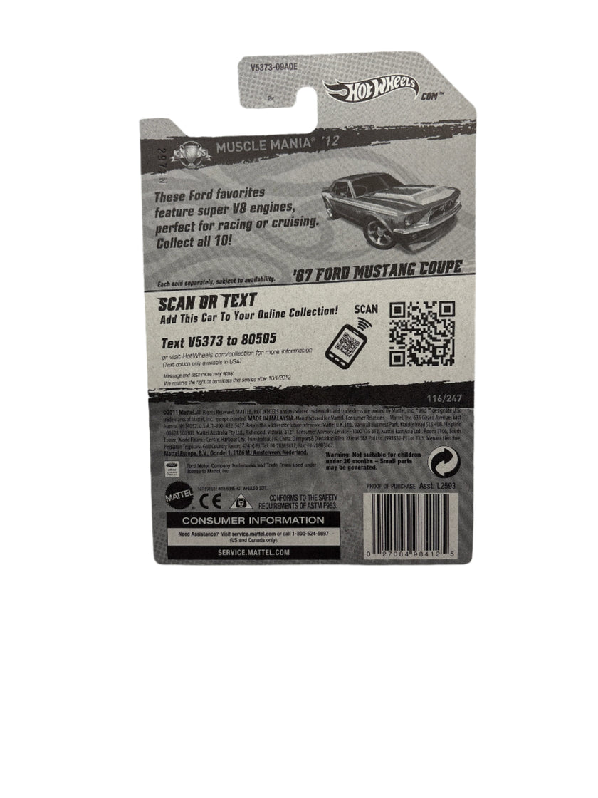 Hot Wheels 67 Ford Mustang Coupe Diecast