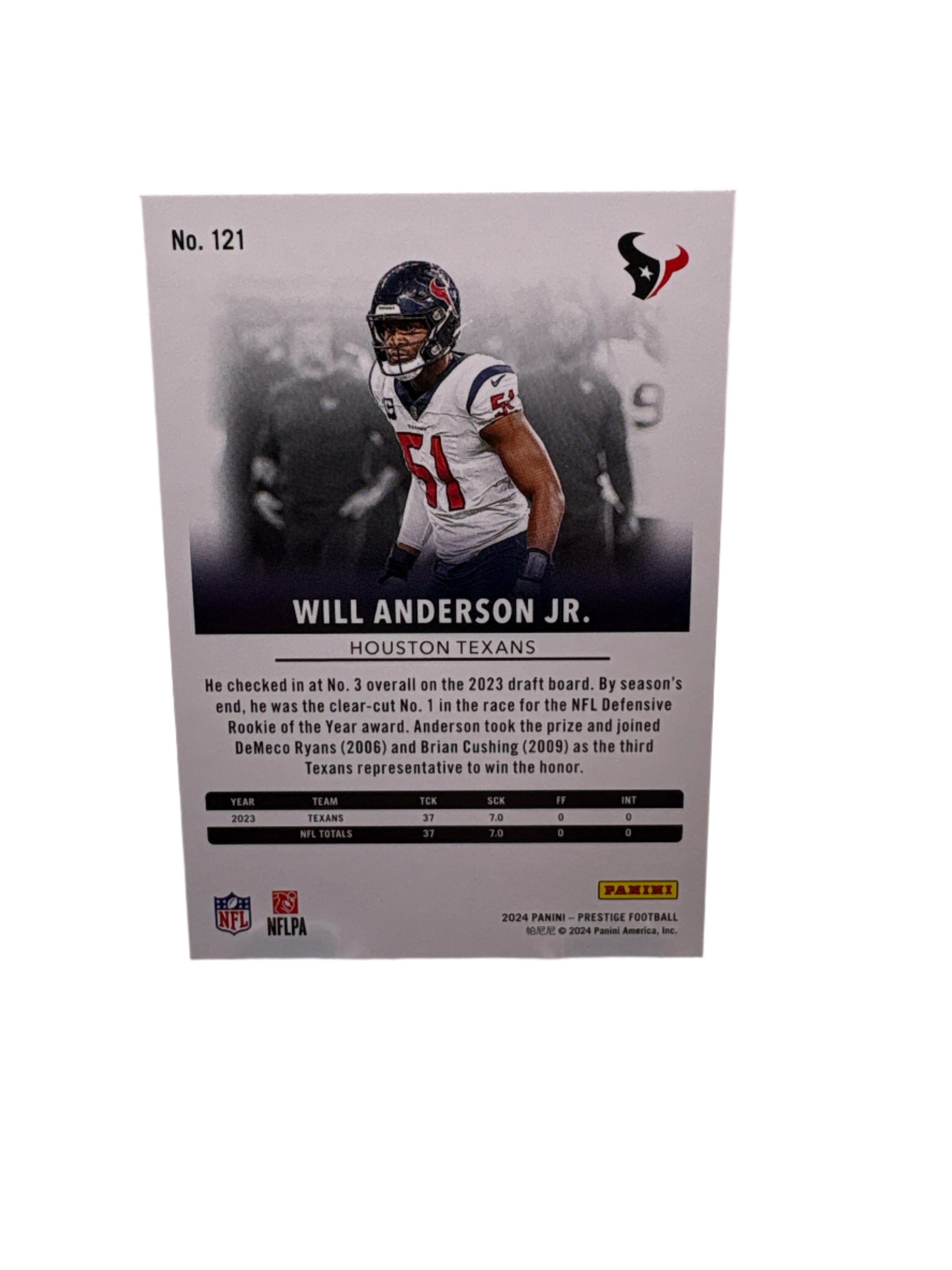 Panini Prestige Will Anderson Jr.