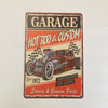 Garage Hot Rod & Custom Mechanic On Duty Service & Genuine Parts Sign