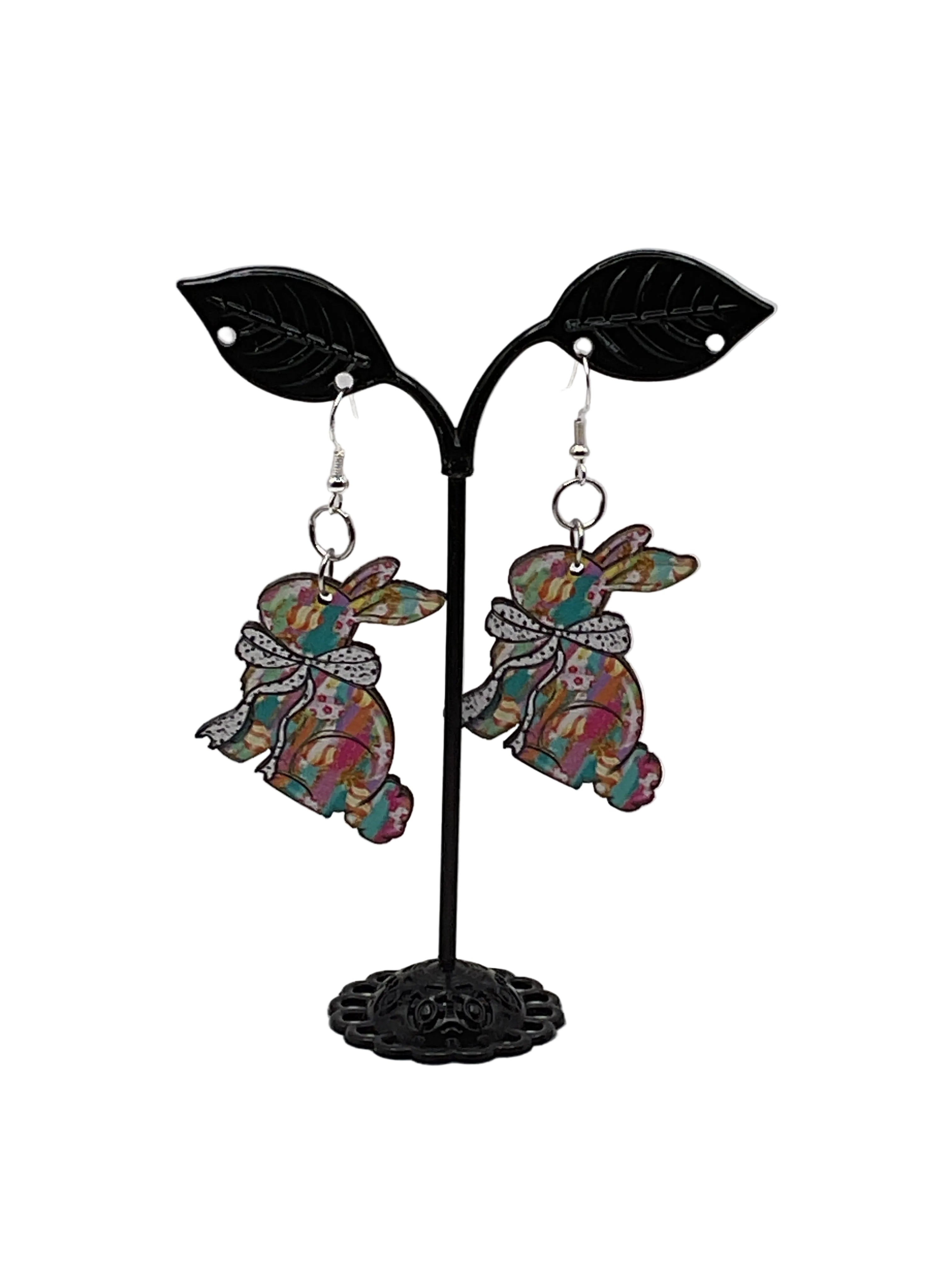 Painted Easter Bunny Earrings