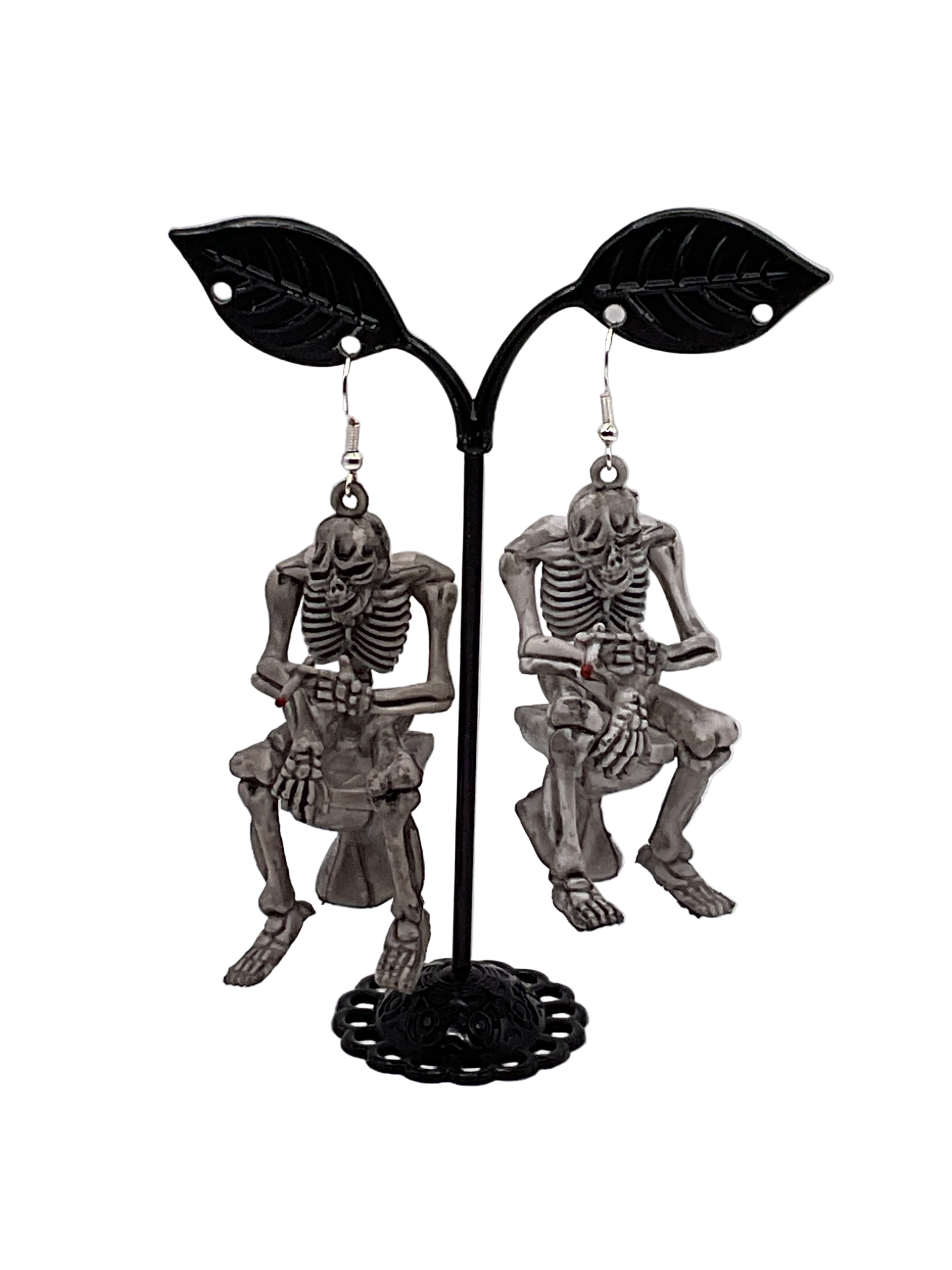 Skeleton On The Pot Earrings
