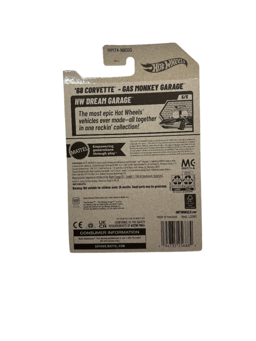Hot Wheels 68 Corvette-Gas Monkey Garage Diecast
