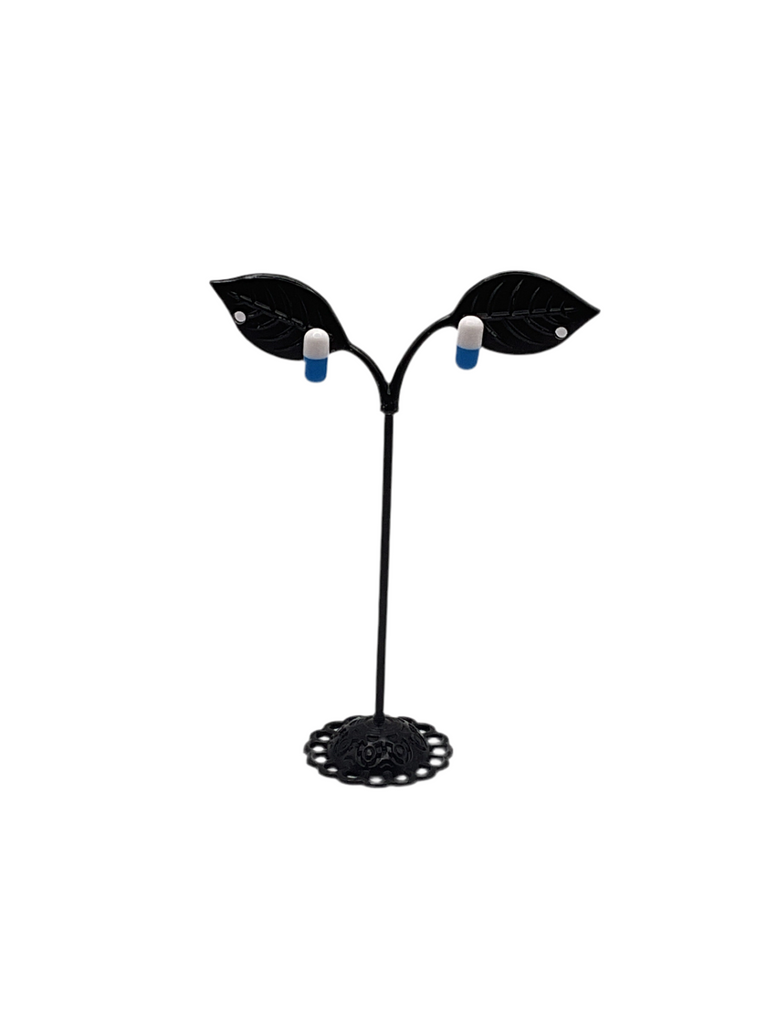 Blue and White Pill earrings