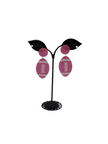 Pink football earrings