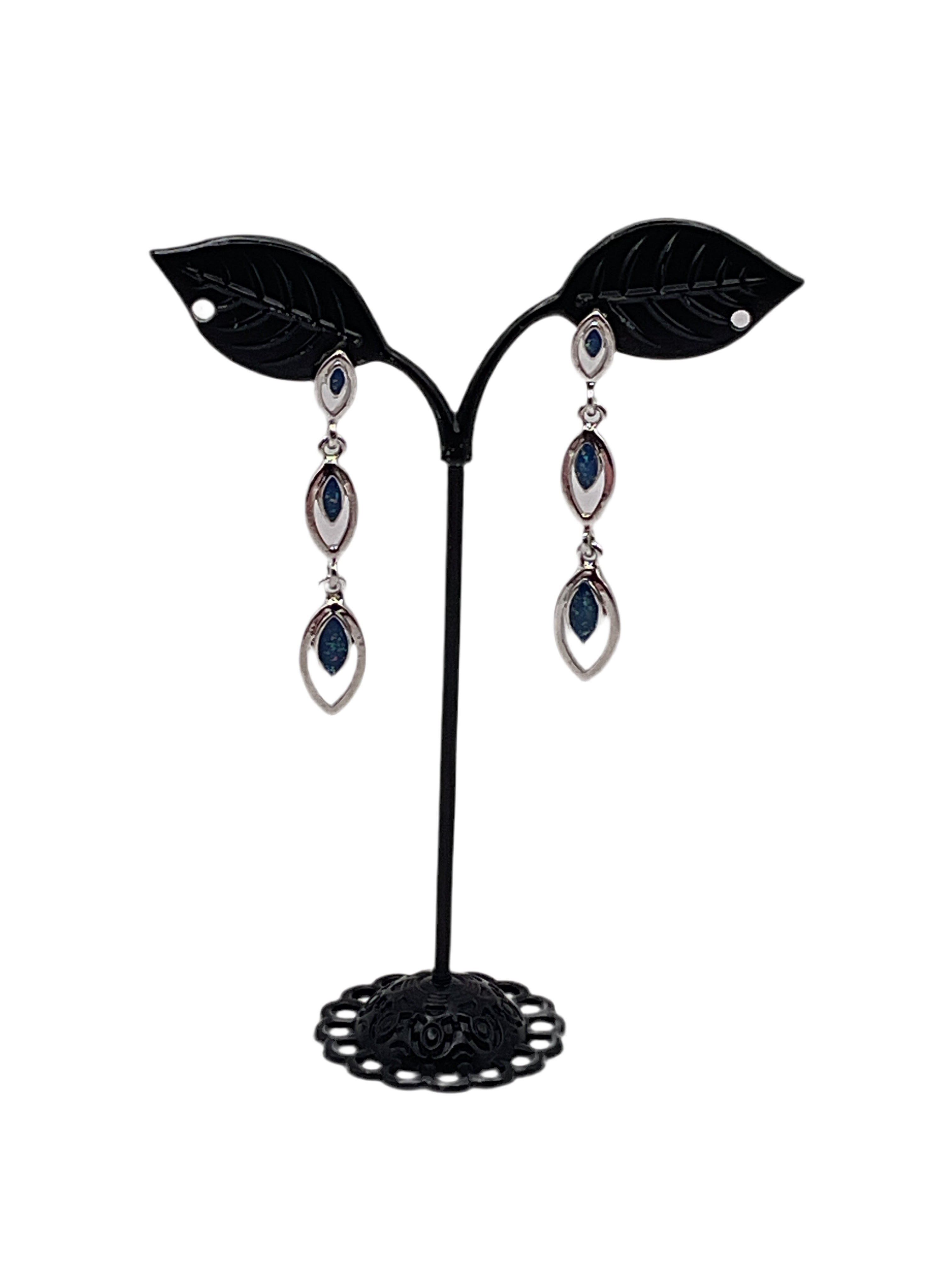 Silver stud/drop earrings