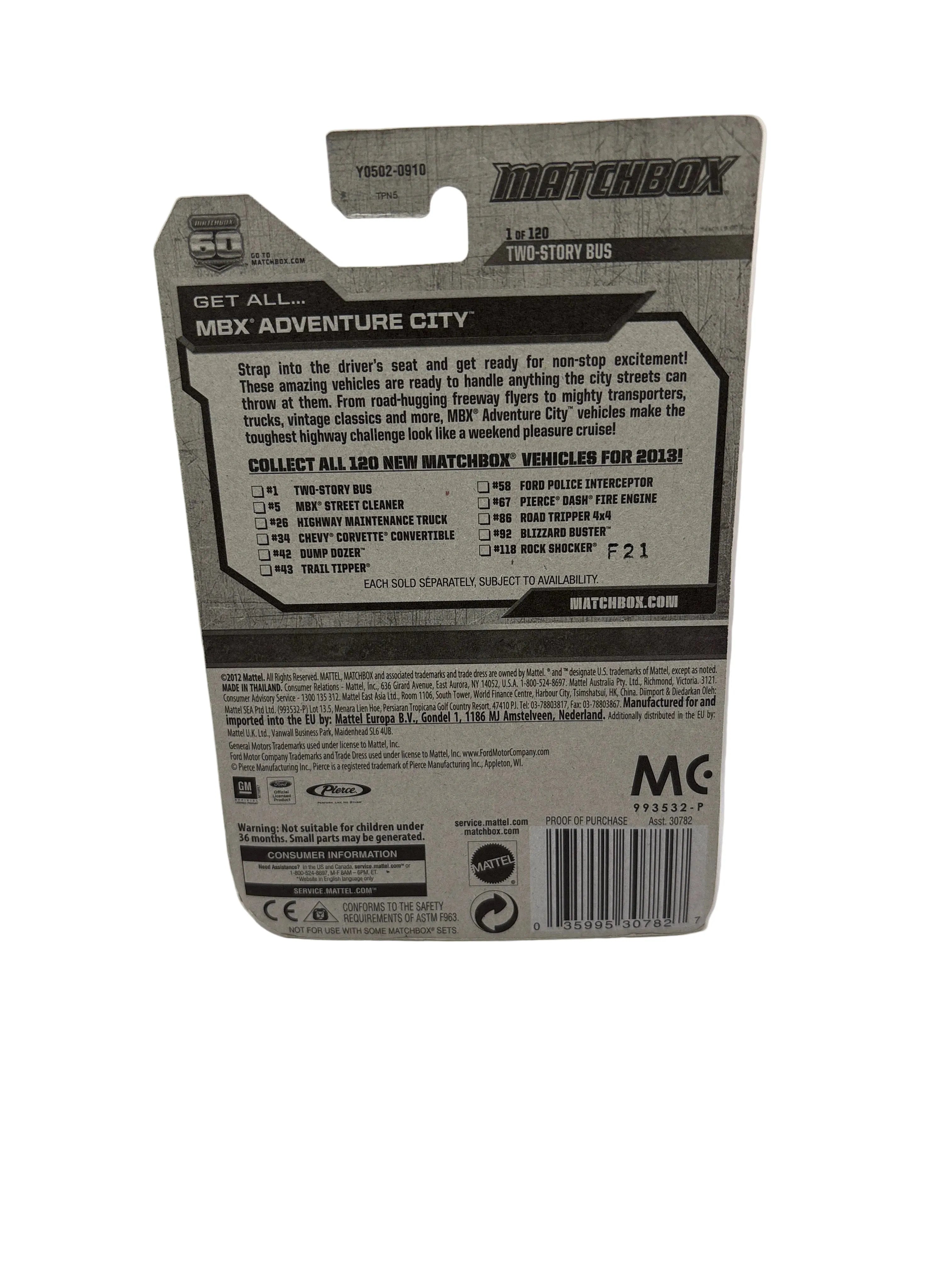 Matchbox Two-Story Bus Diecast