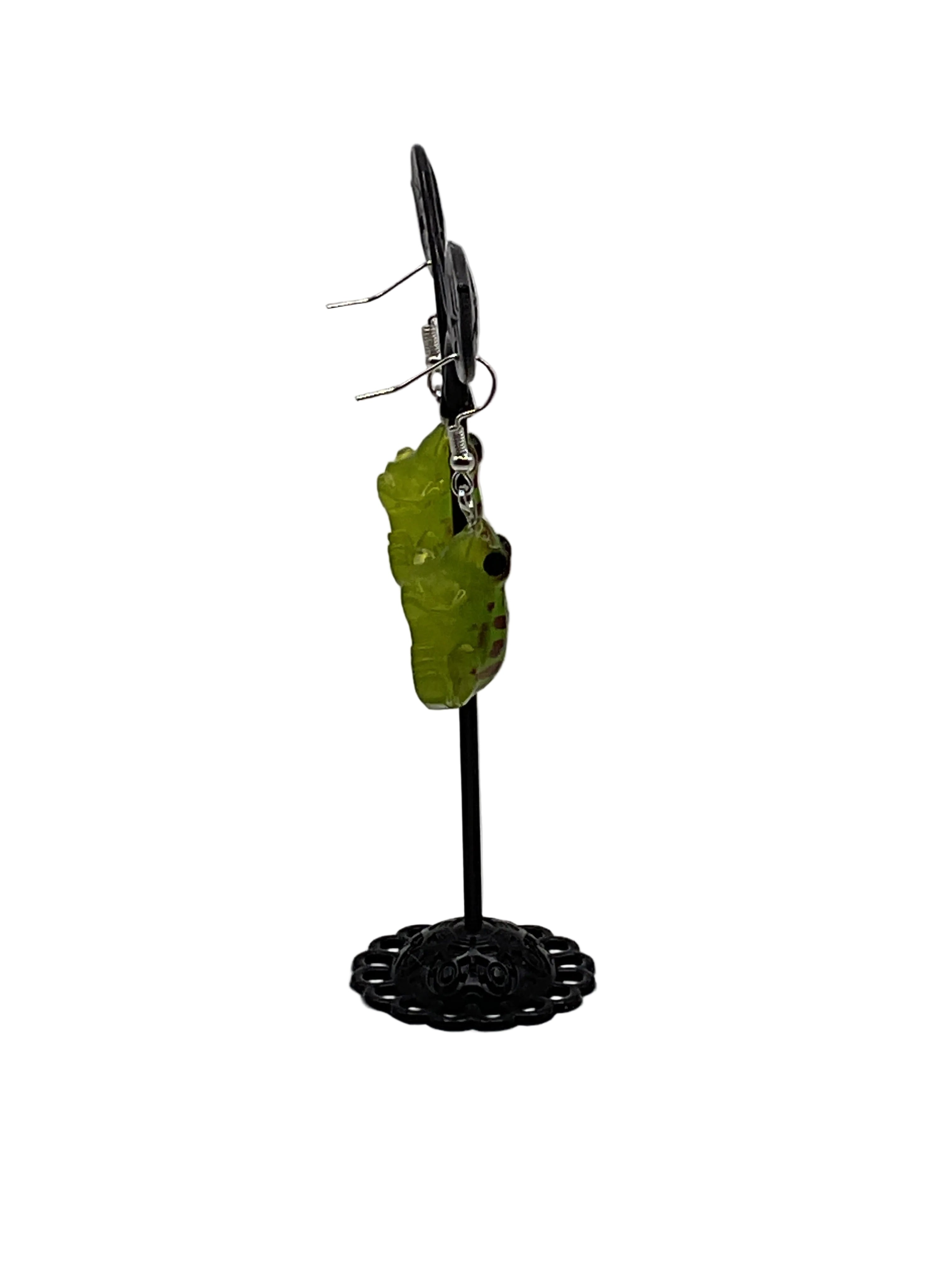 Green Frog Earrings