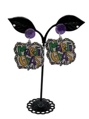 Mardi Gras earrings