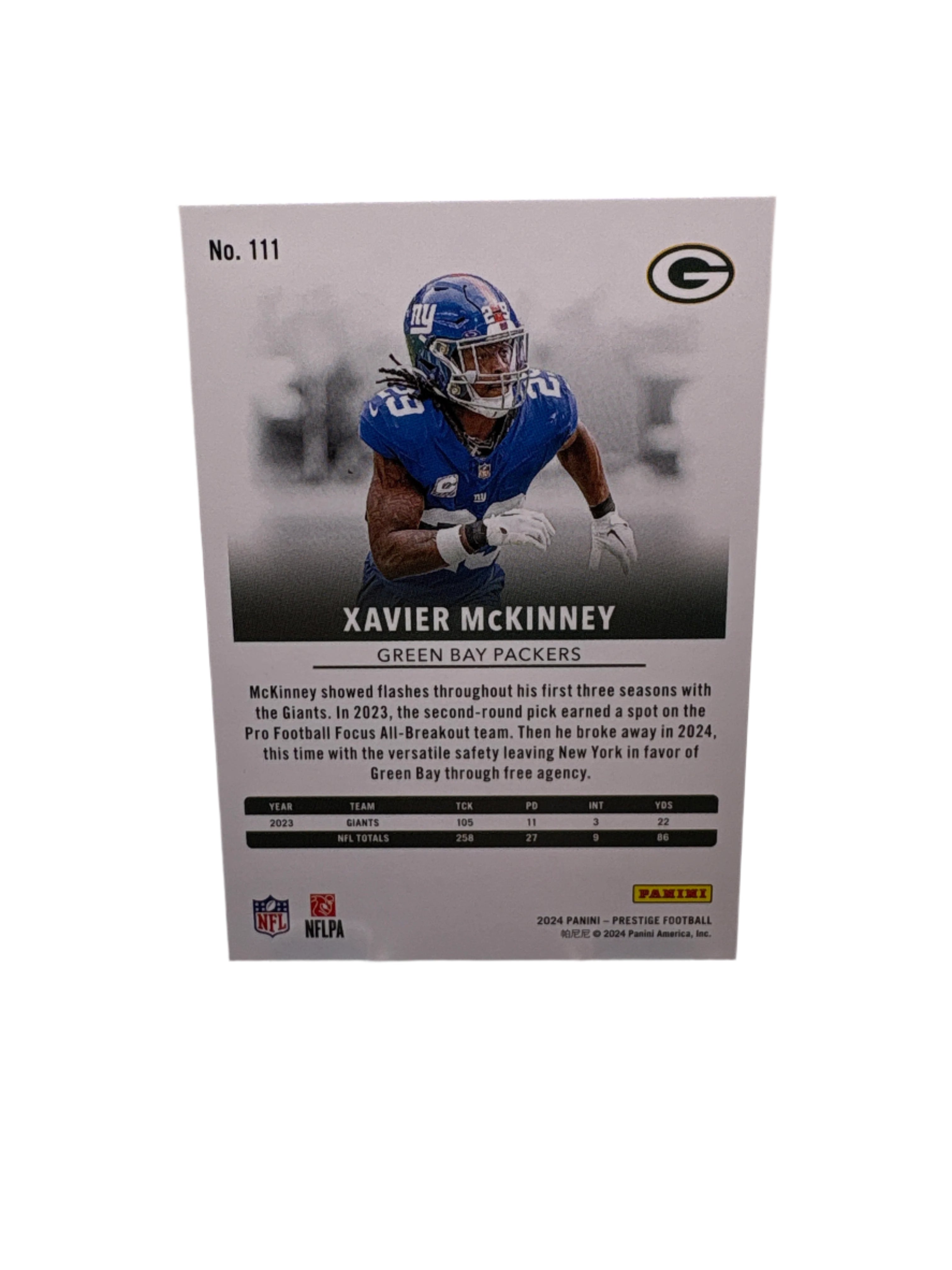 Panini Prestige Xavier McKinney