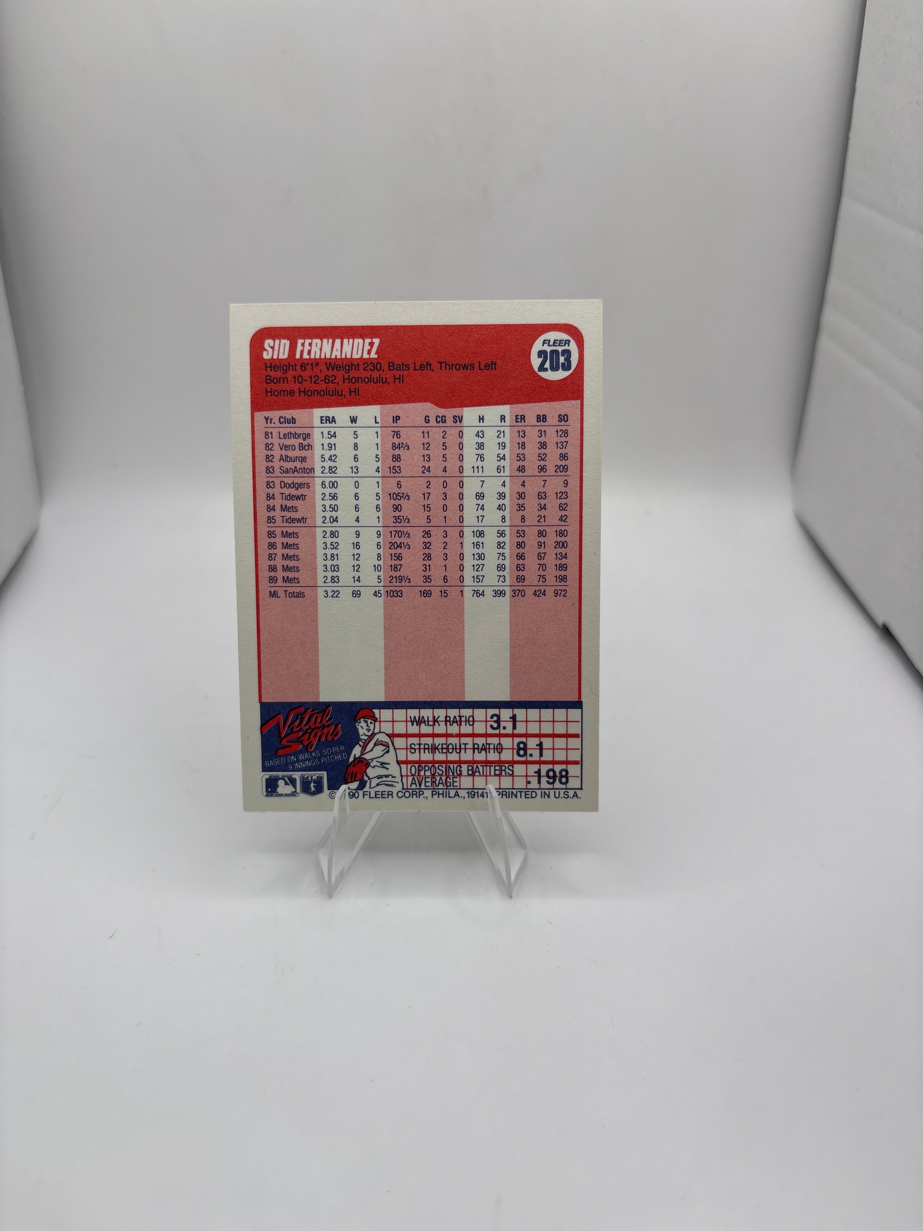 Fleer Sid Fernandez