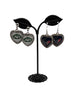 Football Heart And Crystal Earrings