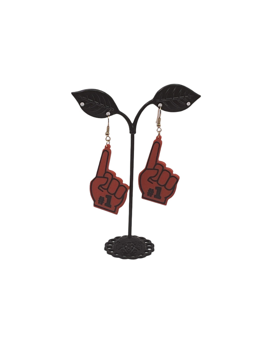 Number 1 Hand Earrings