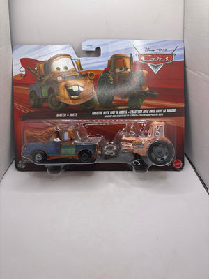 Disney Pixar Cars Mater Tractor With Tire In Mouth Diecast multi color