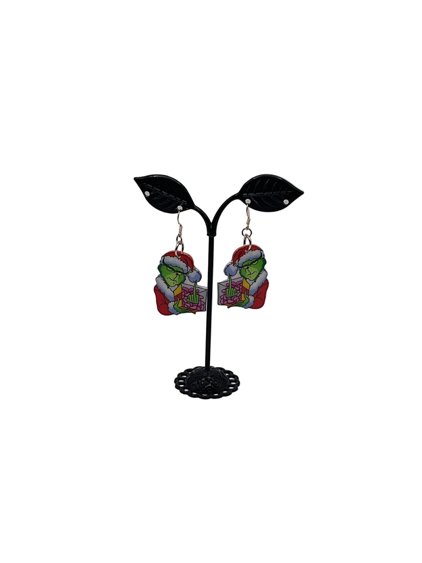 Grinch Christmas Earrings