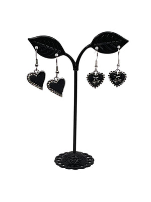 Black Heart Earrings 2