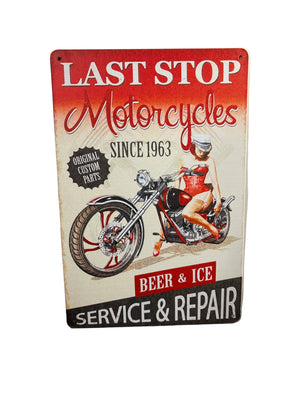 Last Stop Motorcycles Sign