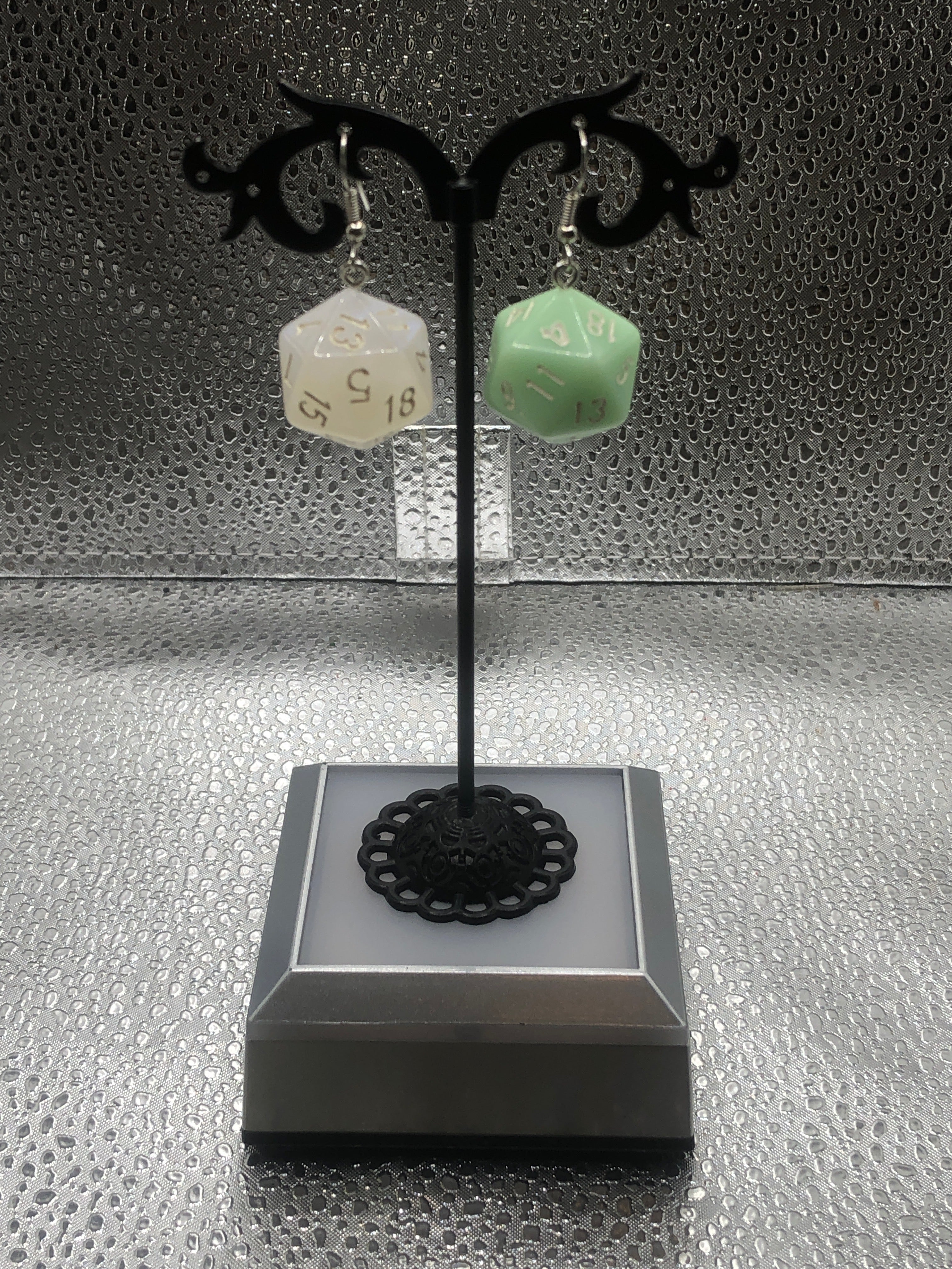 D20 dice earrings