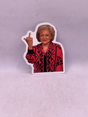 Betty White Middle Finger Sticker