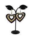Black and Gold Layered Earrings
