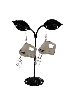 White mixer earrings