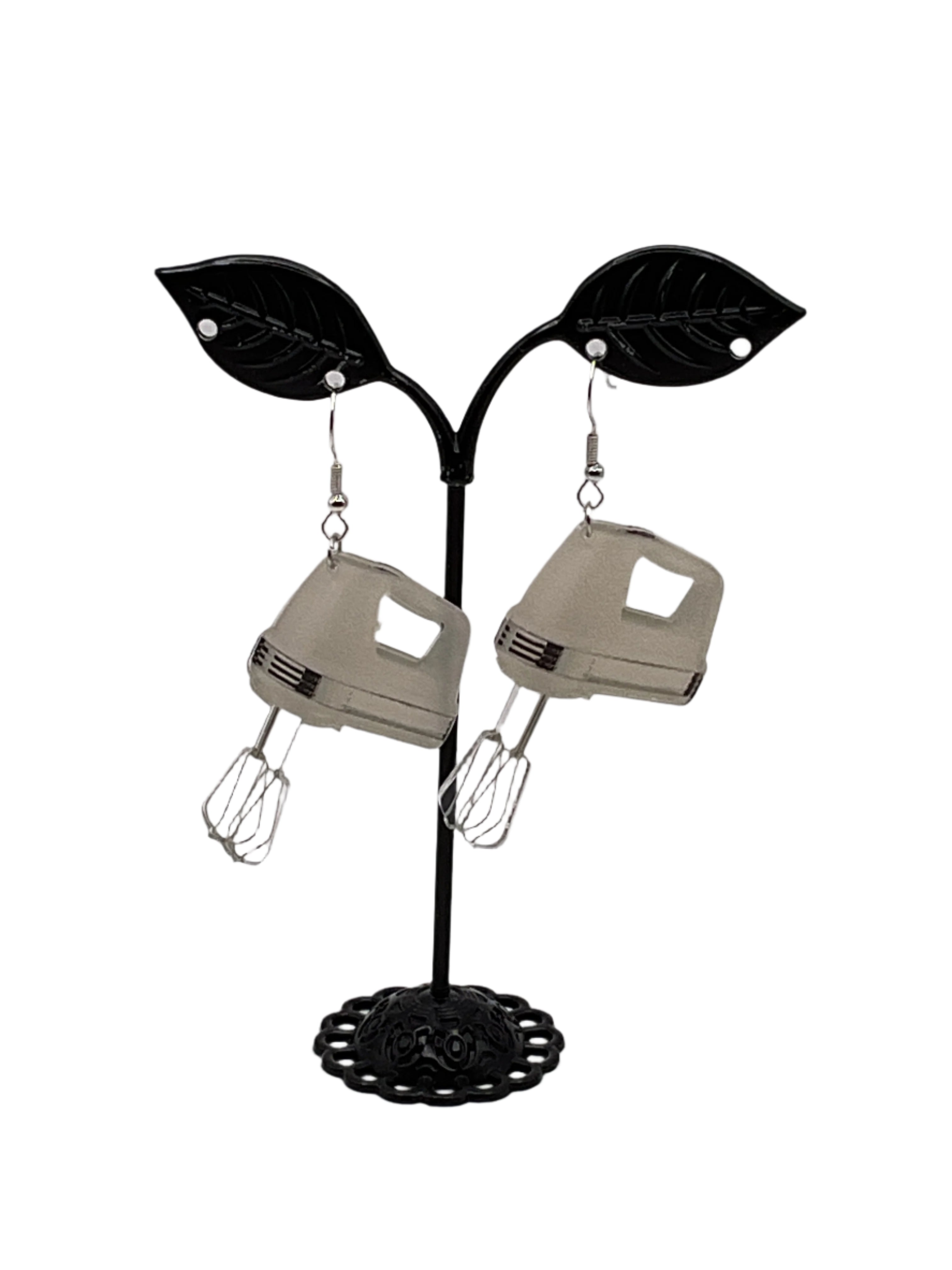 White mixer earrings