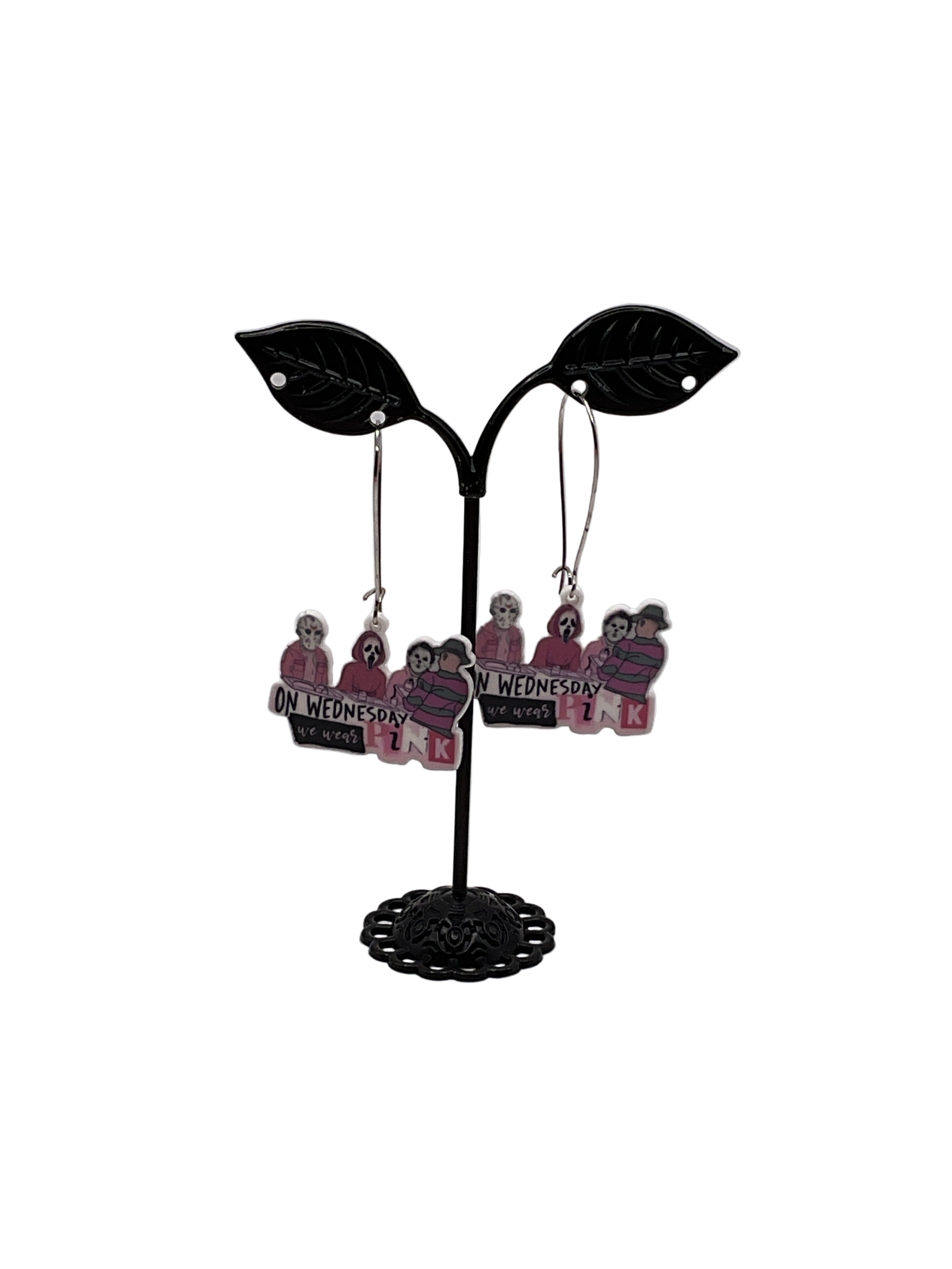 HORROR OCTOBER AWARENESS EARRINGS