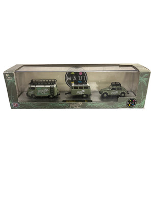 M2 1960 VW Delivery Van & 1953 VW Beetle Deluxe U.S.A. Model Diecast green