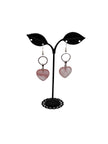 Rose Quartz Heart Earrings