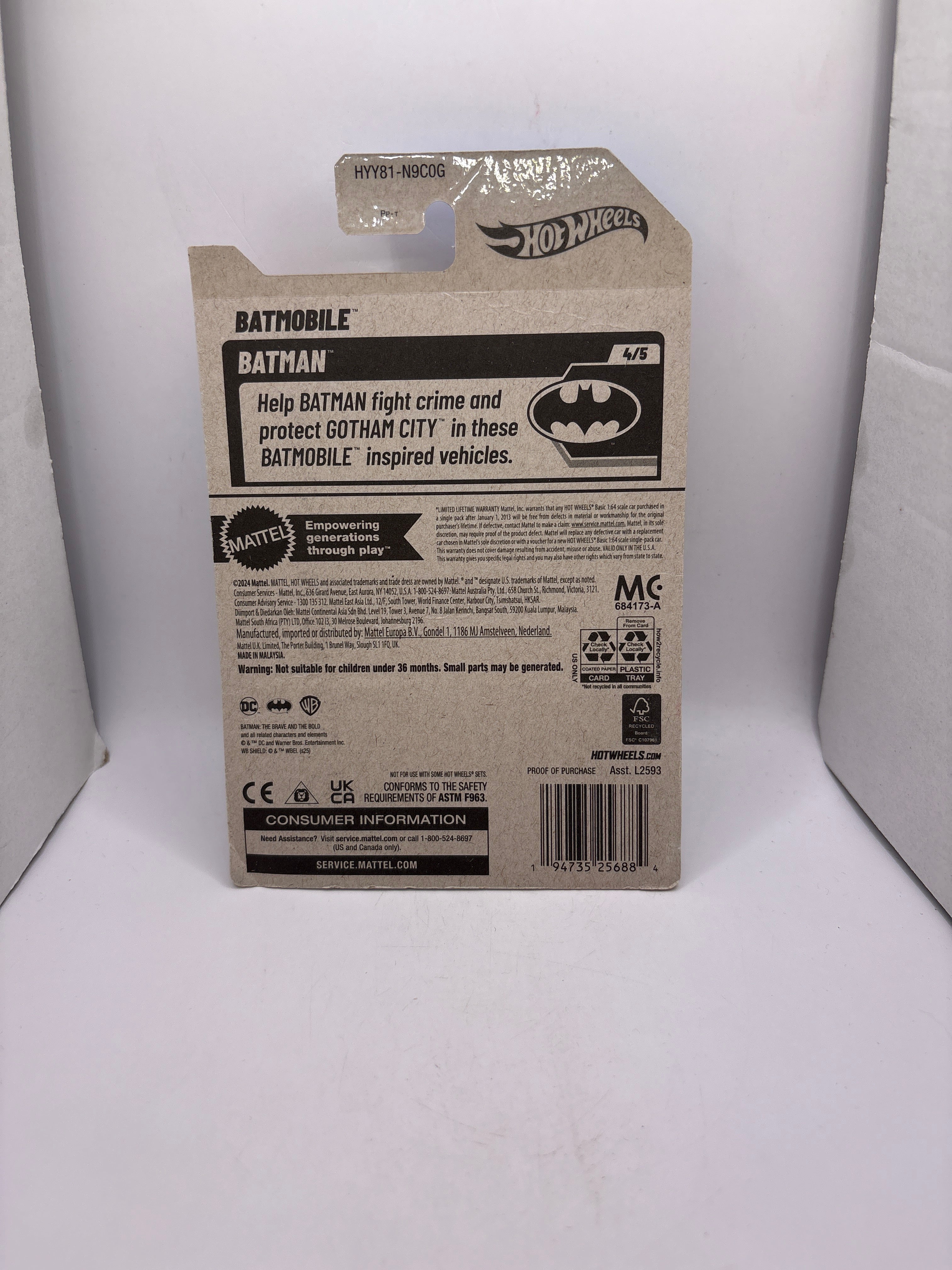 Hot Wheels Batmobile Diecast black