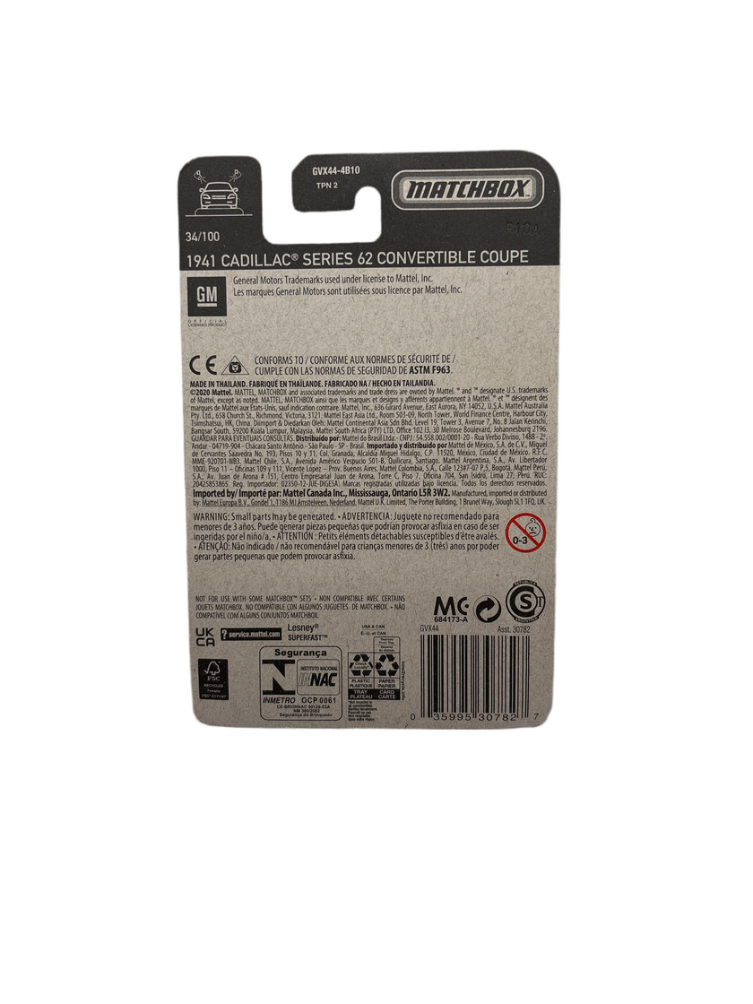 Matchbox 1941 Cadillac Series 62 Convertible Coupe Diecast