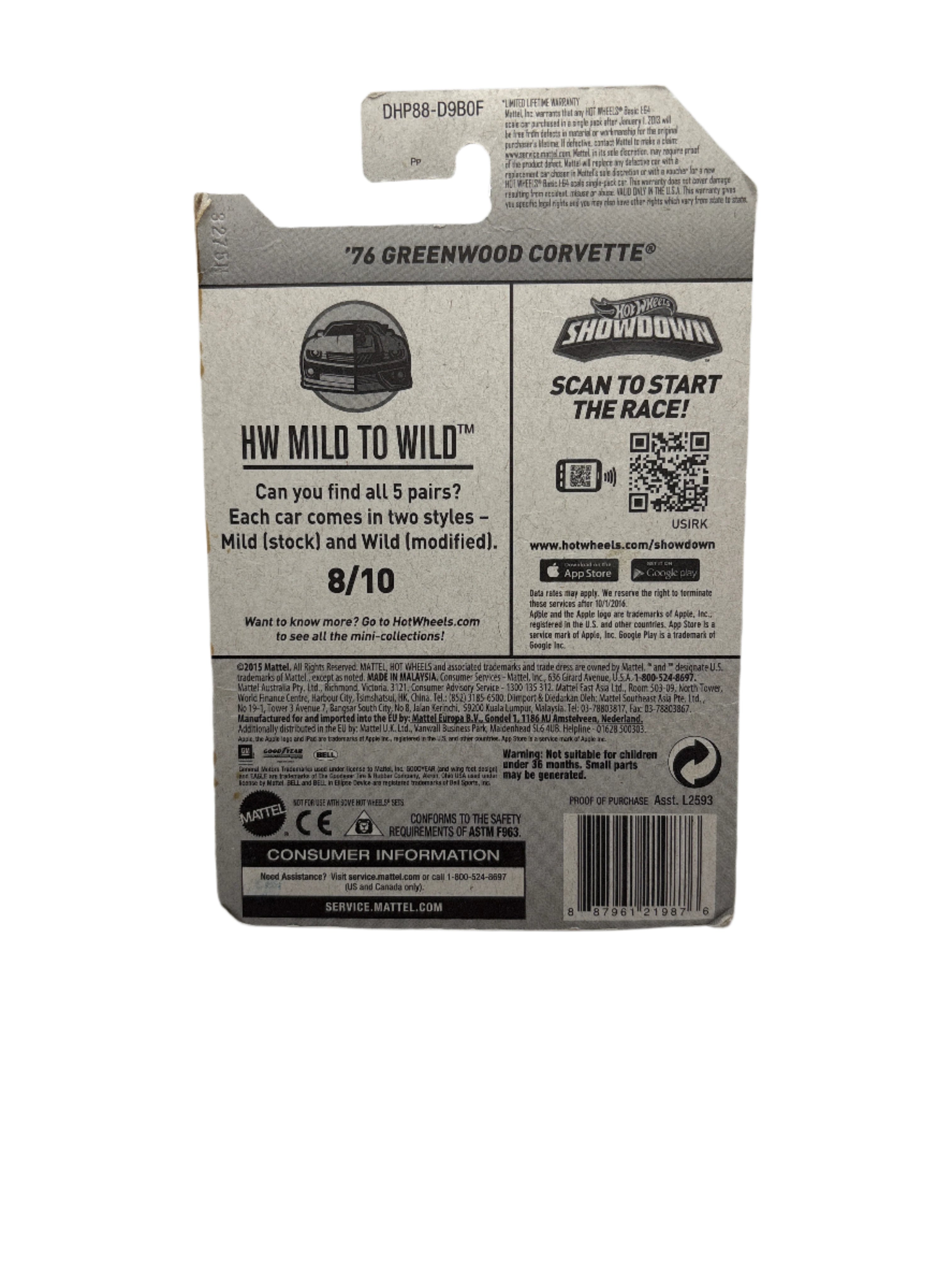 Hot Wheels 76 Greenwood Corvette Diecast