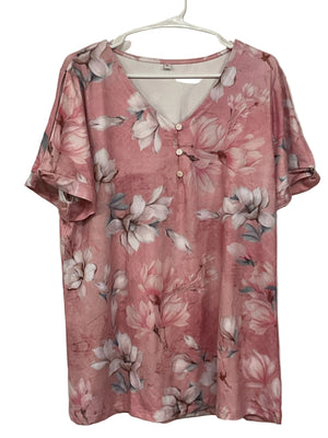 Pink Silky Pullover Blouse