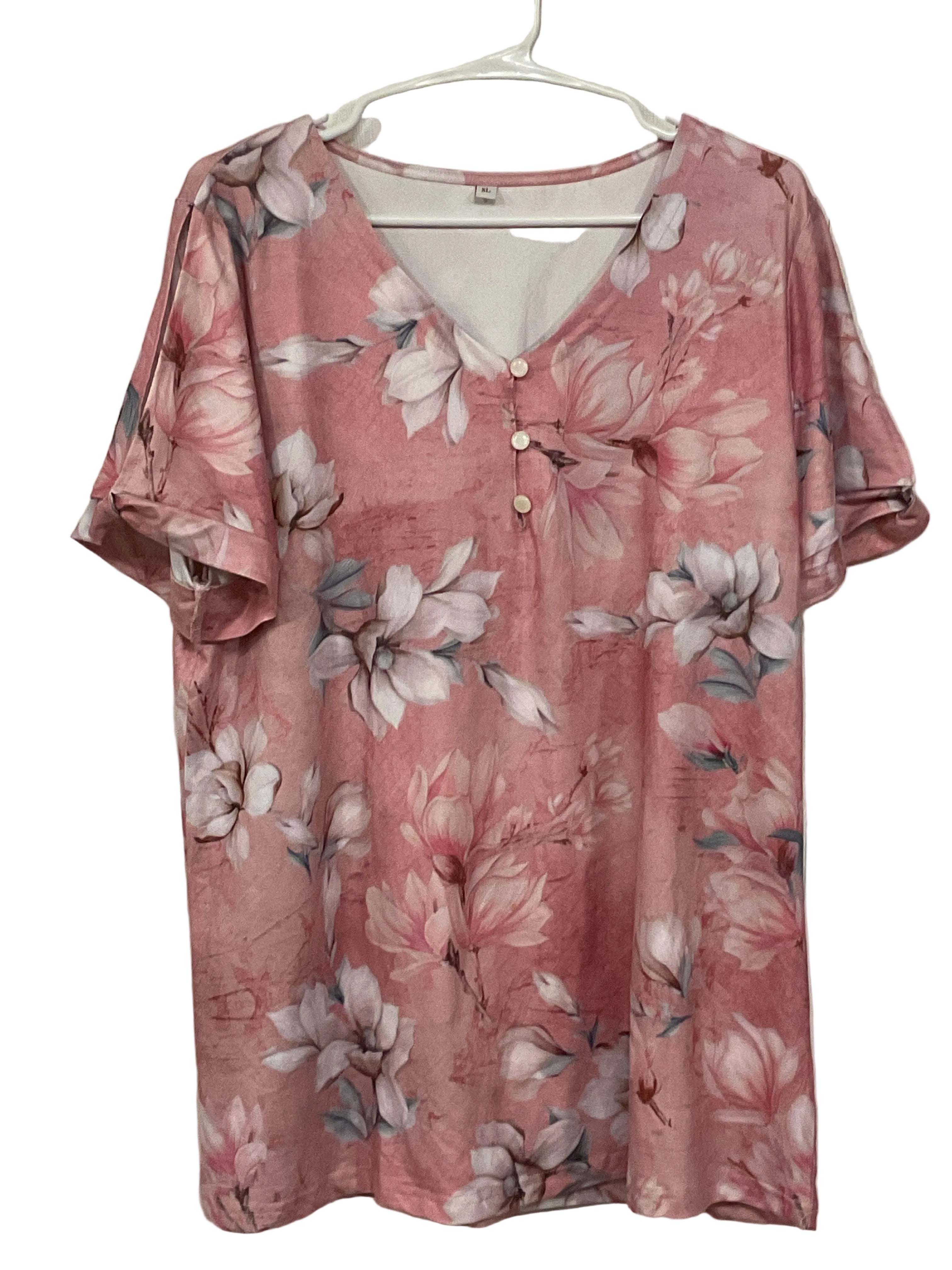 Pink Silky Pullover Blouse