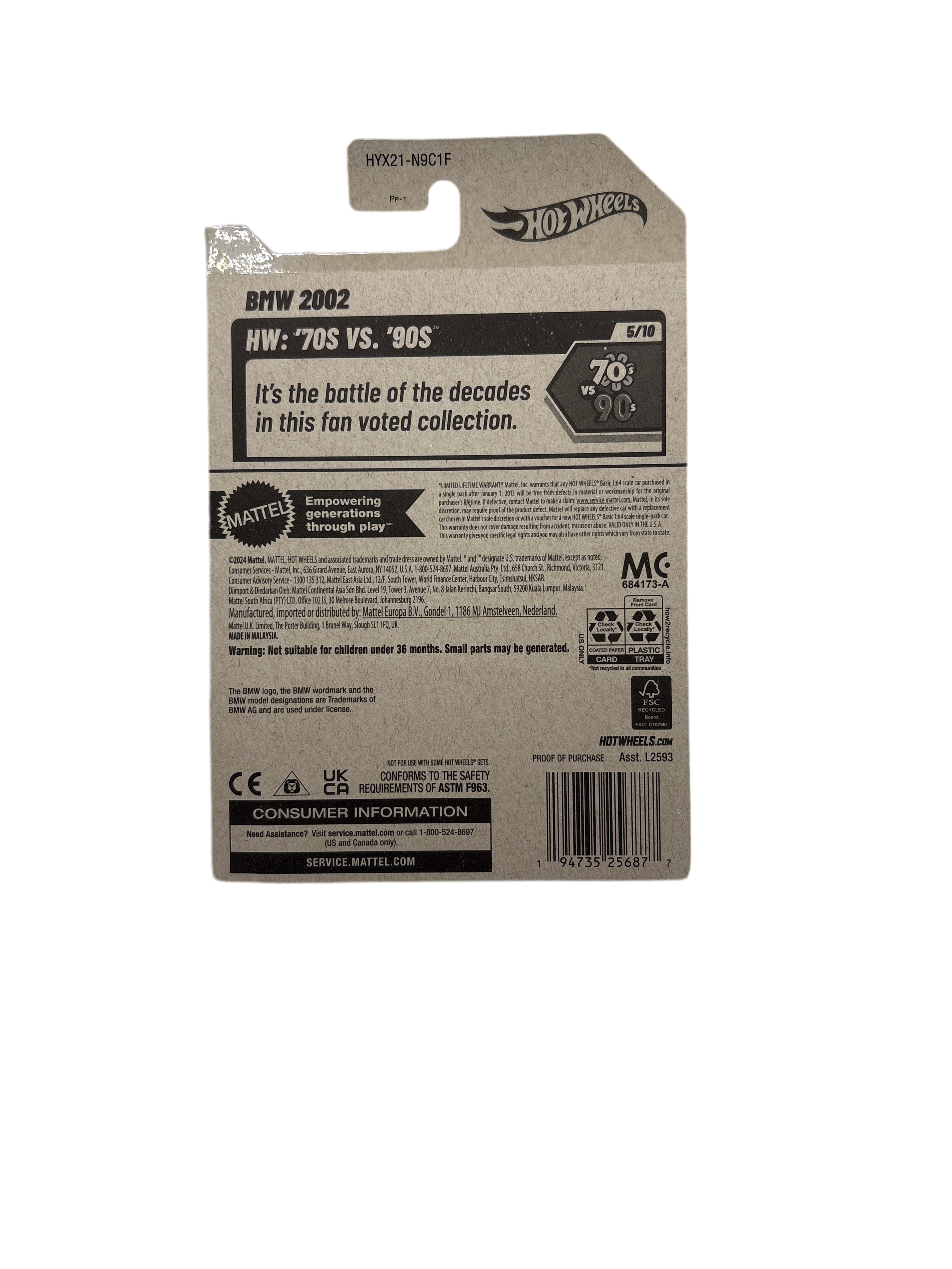 Hot Wheels BMW 2002 Diecast