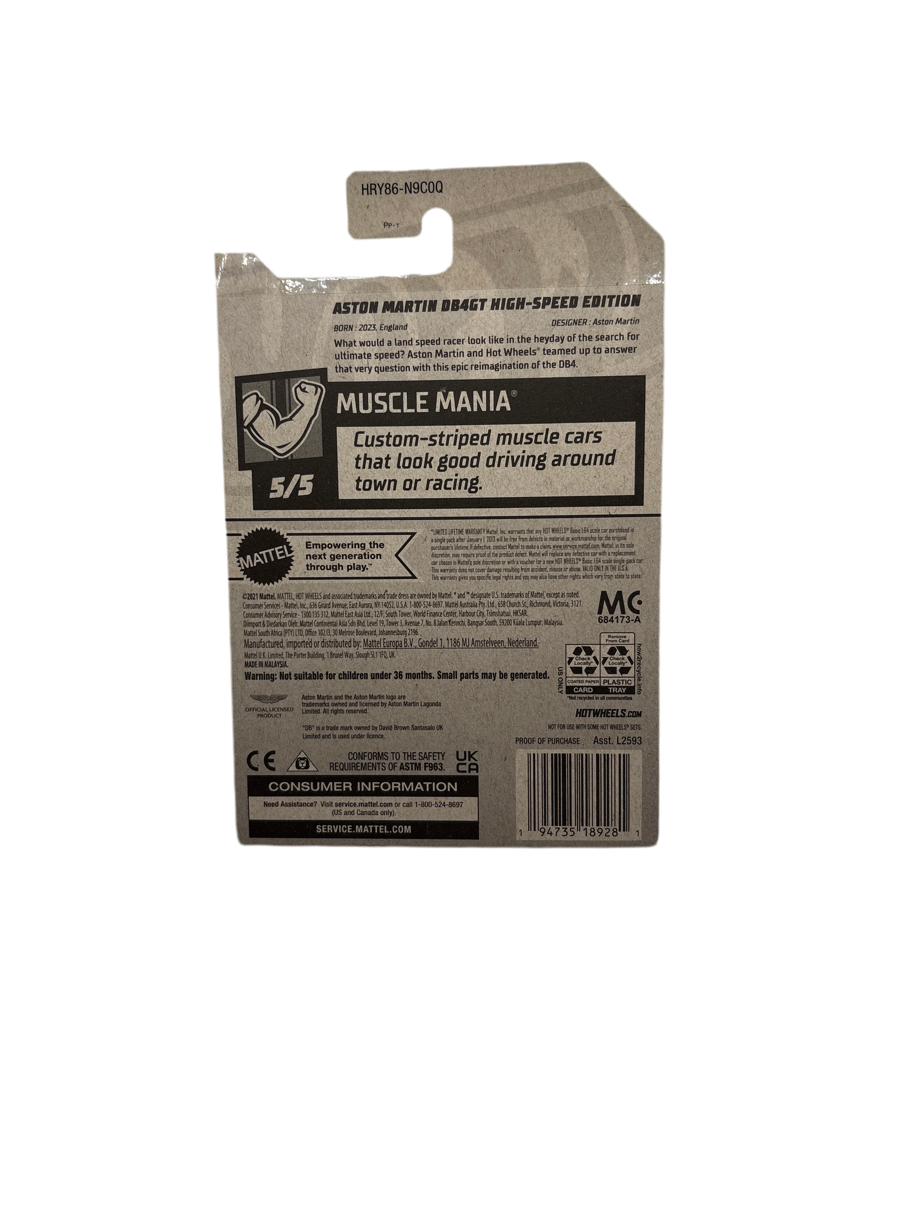 Hot Wheels Aston Martin DB4GT High-Speed Edition Diecast silver