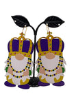 Mardi Gras Wooden Earrings