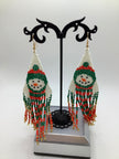 Tassel Christmas snowman earrings